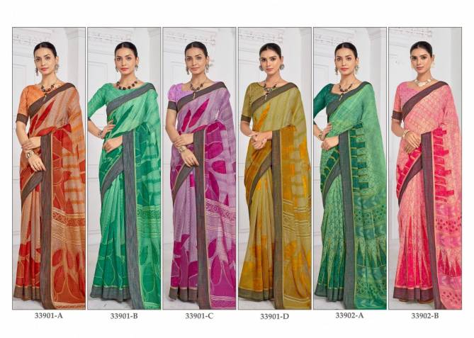 Vidhya Vol 4 By Ruchi Soft Linen Printed Daily Wear Sarees Wholesale Shop In Surat